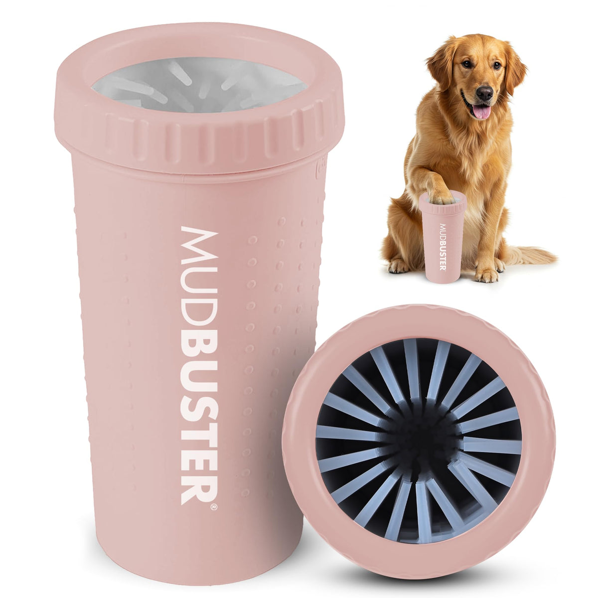 Dexas MudBuster Large Dog Paw Cleaner, Blue, Fits 2.5"-3.5" Wide Paws,...