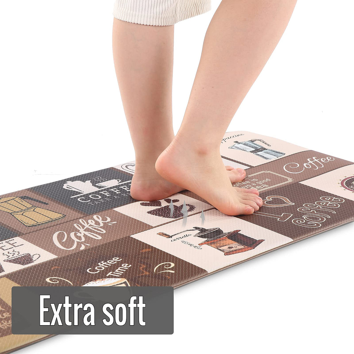 Floral Kitchen Mat Sets 2PCS Non Skid Waterproof Kitchen Rugs and Runner Sets Cushioned Anti-Fatigue Comfort Mat for Home,Office Memory Foam Kitchen Rug, 17.3"x30"+17.3"x47", Black/Pink 17"x30"+17"x47"--0.4 inches