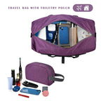 Felipe Varela Foldable Duffle Bag for Travel Weekend Overnight Gym Camping A Black 40L