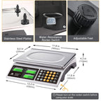 Price Computing Scale 66lb Digital Commercial Produce Scale Stainless Steel Scale Pan-Large Size