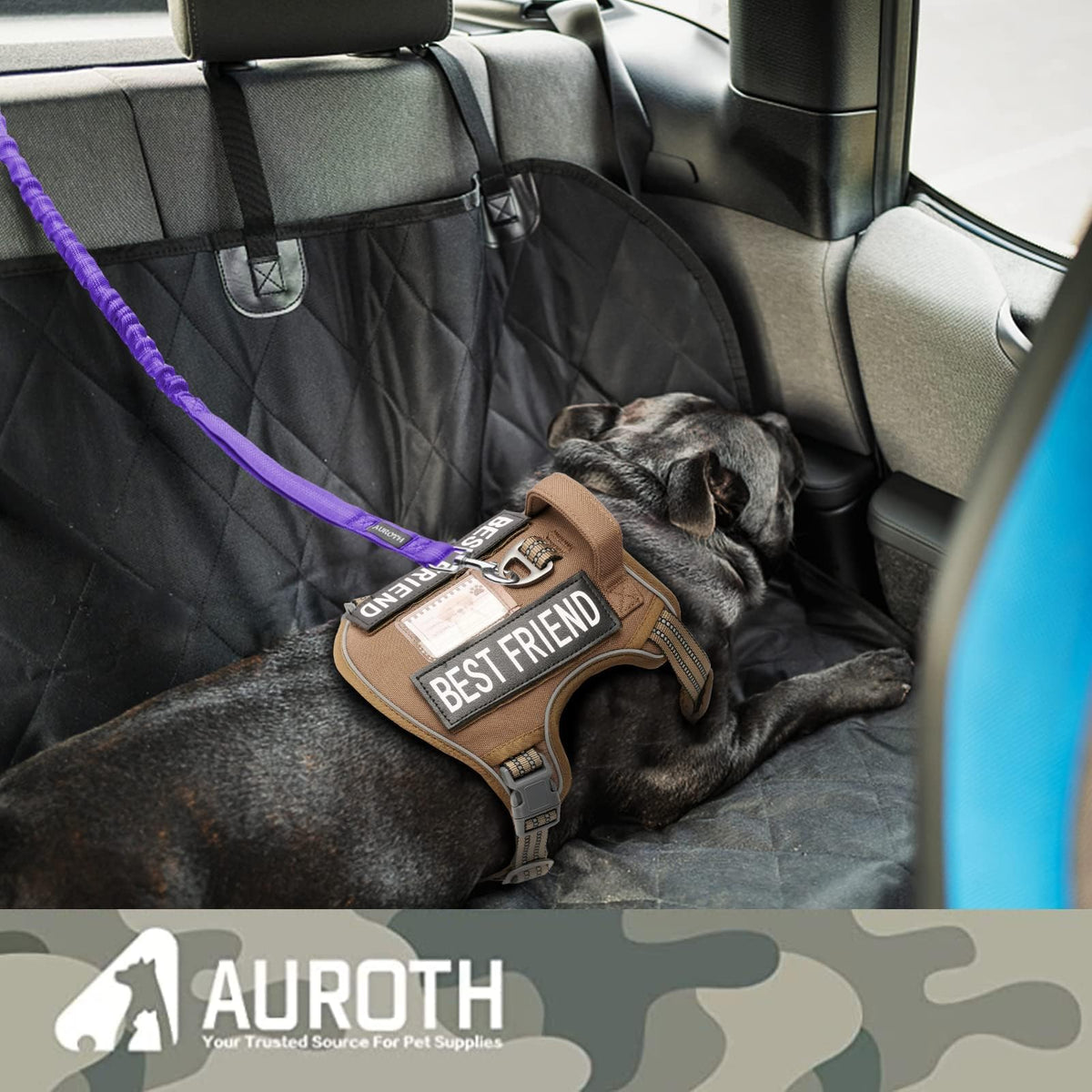 AUROTH Bungee Dog Leash for Large Dogs, No Pull for Shock Absorption Army Yellow MAX: 4.5 FT