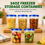 20 Pack Freezer Food Storage Containers with Twist Lids for Soup Meal Prep
