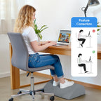 Foot Rest for Under Desk with 3 Heights, Foot Stool, Dark Grey Dark Gray
