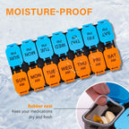 Extra Large Weekly Pill Organizer and AM/PM Medication Dispenser