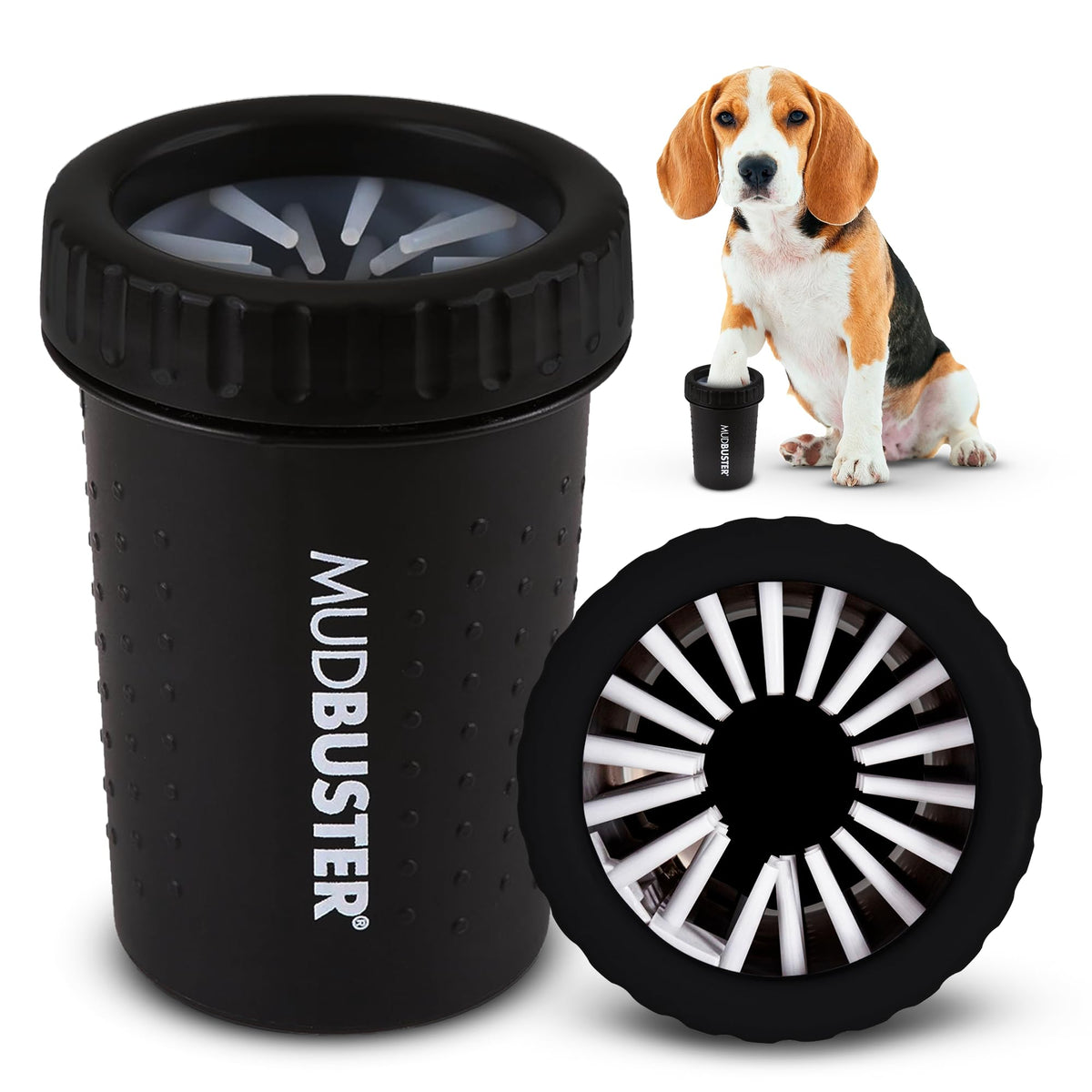 Dexas MudBuster Large Dog Paw Cleaner, Blue, Fits 2.5"-3.5" Wide Paws,...