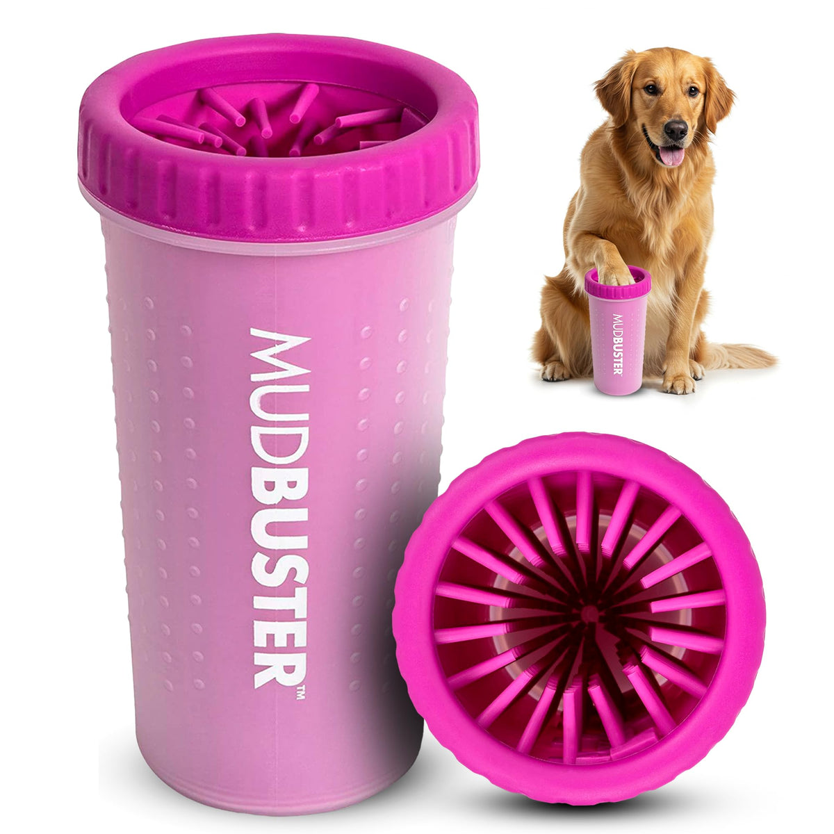 Dexas MudBuster Large Dog Paw Cleaner, Blue, Fits 2.5"-3.5" Wide Paws,...
