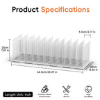File Organizer For Desk, 7 Section Metal Desktop File Sorter, Black