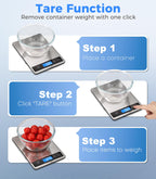 Food Scale, 33lb Rechargeable Kitchen Scale, 1g Precision, Black Rechargeable-Black