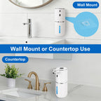 Automatic Soap Dispenser, Hand Soap Dispenser 12.8oz/380ml Smart Rechargeable, Liquid Touchless Soap Dispensers with 6-Level, Wall Mounted or Countertop Dish Soap Dispensing for Bathroom & Kitchen Black