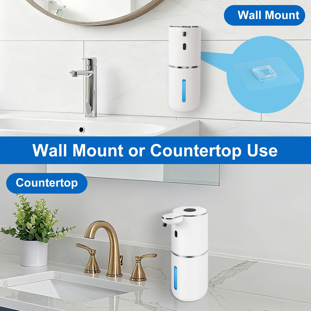 Automatic Soap Dispenser, Hand Soap Dispenser 12.8oz/380ml Smart Rechargeable, Liquid Touchless Soap Dispensers with 6-Level, Wall Mounted or Countertop Dish Soap Dispensing for Bathroom & Kitchen Black