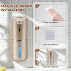 Automatic Soap Dispenser, Hand Soap Dispenser 12.8oz/380ml Smart Rechargeable, Liquid Touchless Soap Dispensers with 6-Level, Wall Mounted or Countertop Dish Soap Dispensing for Bathroom & Kitchen Black
