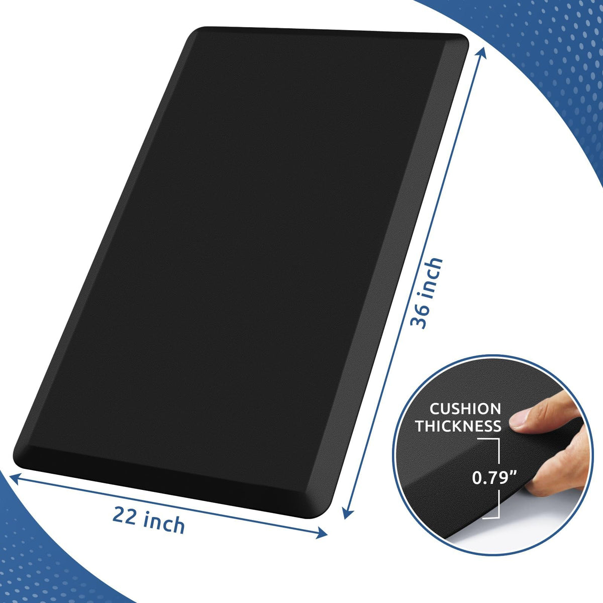 Kitchen Mat Cushioned Anti Fatigue Rug Standing and Comfort Floor Mats Chocolate 39"L x 17.3"W x 0.5"Th