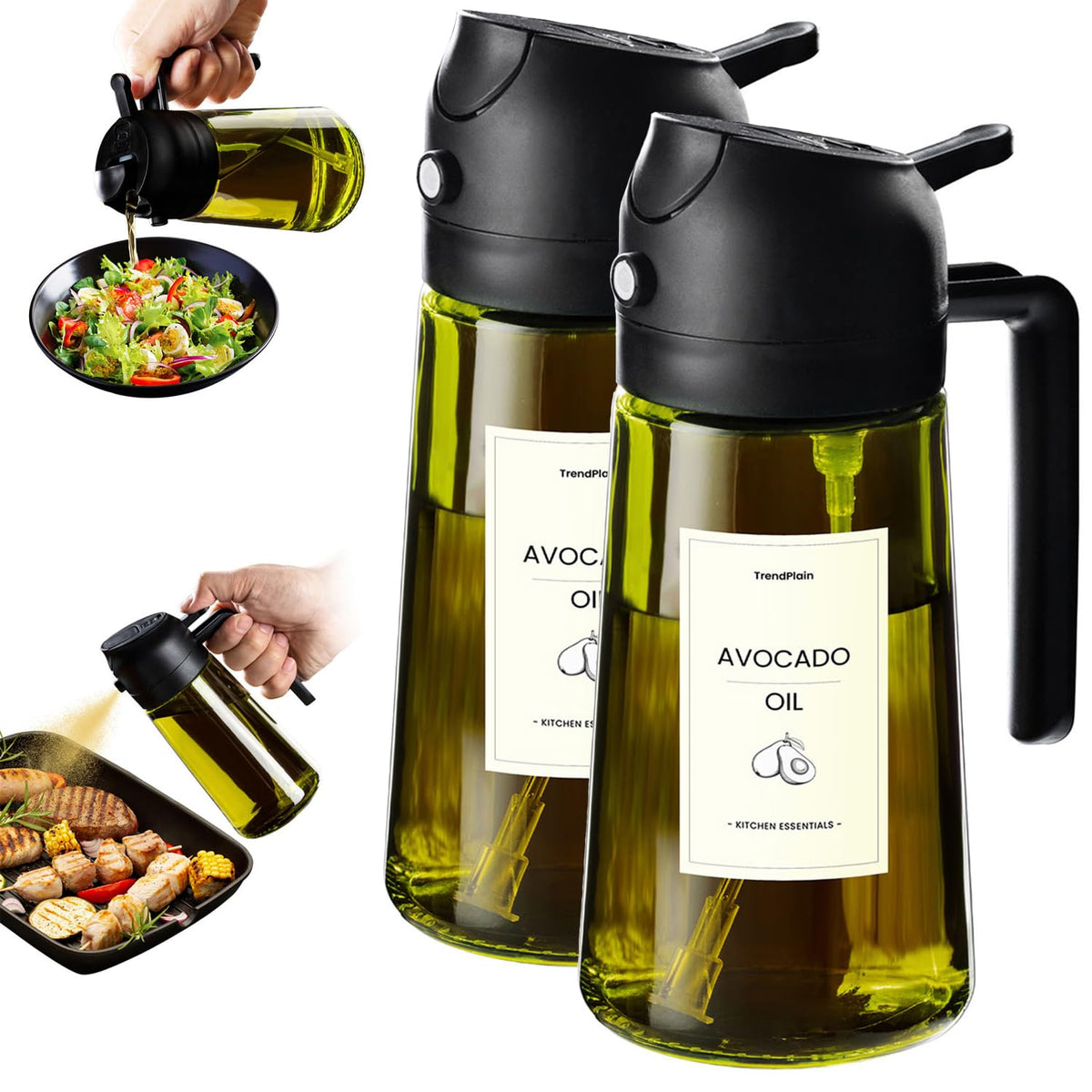 TrendPlain - Original 16oz/470ml Olive Oil Dispenser Bottle for Kitchen...