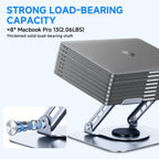 Leeboom Laptop Stand for Desk, Adjustable Foldable Aluminum Riser, Silver
