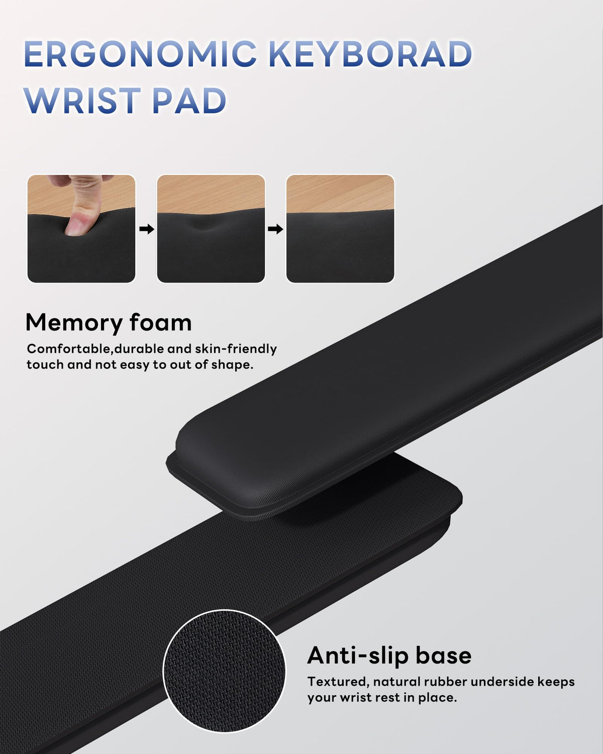 Laborio Computer Keyboard Wrist Rest, Keyboard Riser Stand for Desktop Purple Keyboard Stand With Wrist Rest