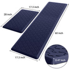Kitchen Mat 2 PCS Cushioned Anti-Fatigue Floor Mat Standing Mat for Kitchen Stylish Grey 17.3"x29"+17.3"x47"