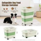 ZOMISIA 40-50lbs Collapsible Dog Food Storage Container with Wheels, Khaki