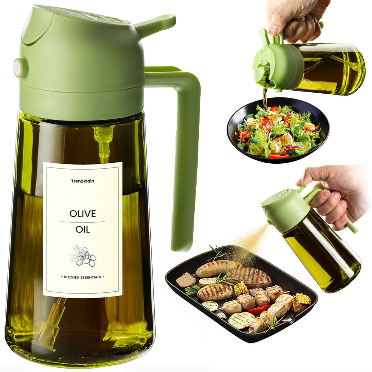 TrendPlain - Original 16oz/470ml Olive Oil Dispenser Bottle for Kitchen...