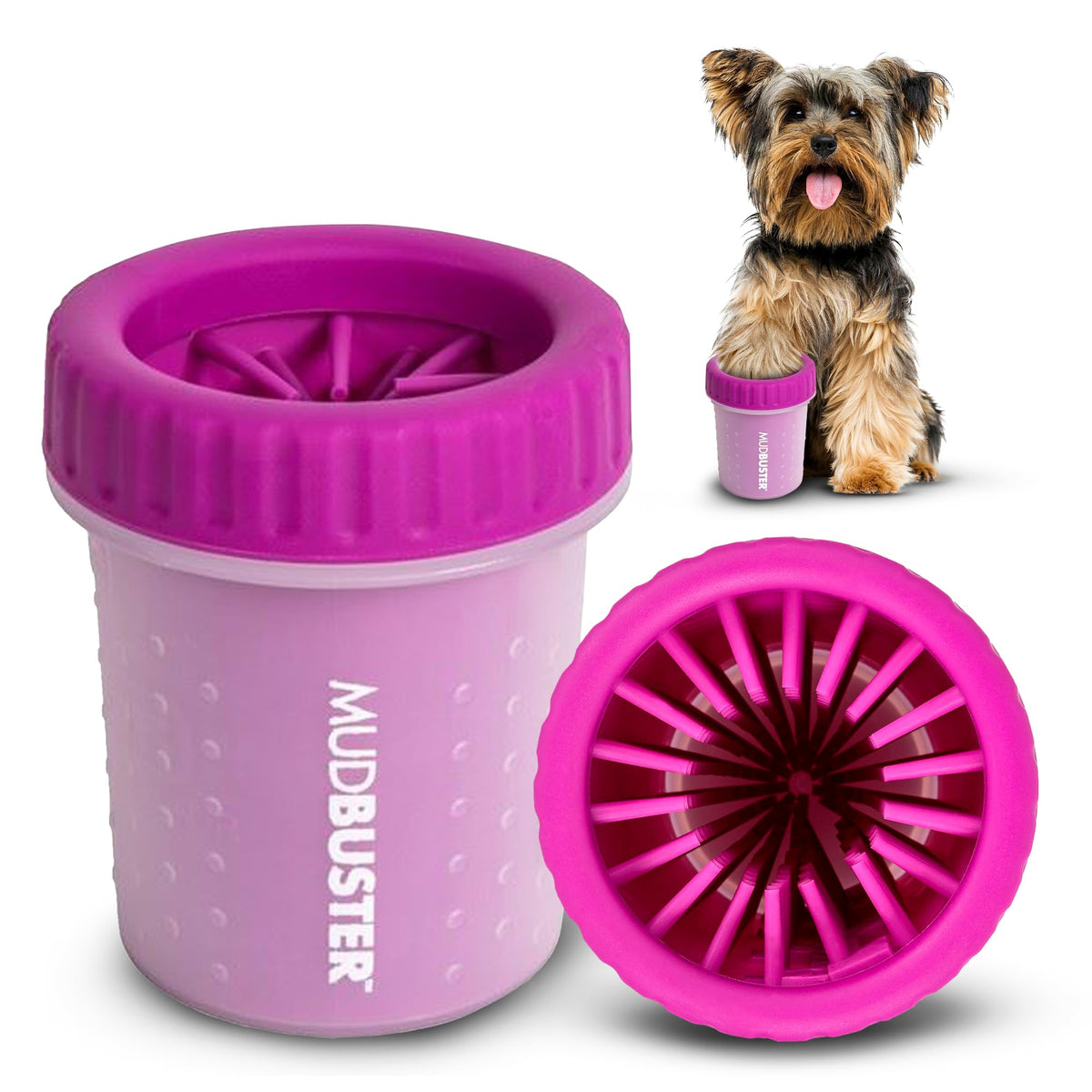 Dexas MudBuster Large Dog Paw Cleaner, Blue, Fits 2.5"-3.5" Wide Paws,...