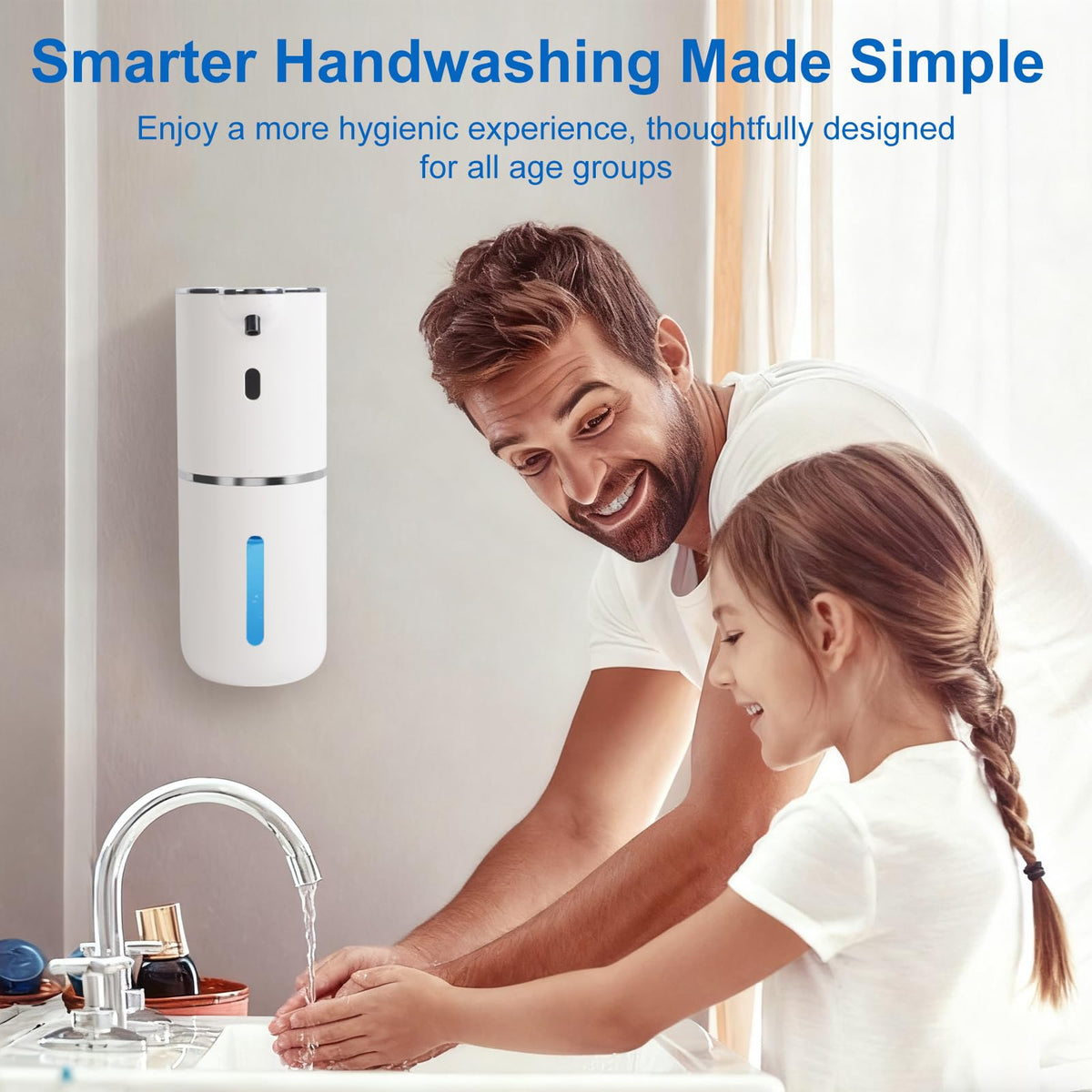 Automatic Soap Dispenser, Hand Soap Dispenser 12.8oz/380ml Smart Rechargeable, Liquid Touchless Soap Dispensers with 6-Level, Wall Mounted or Countertop Dish Soap Dispensing for Bathroom & Kitchen Black