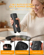 CIRCLE JOY 2 in 1 Electric Salt and Pepper Grinder Set with Storage Base Set A