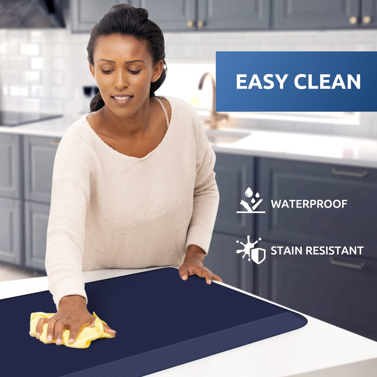 Kitchen Mat Cushioned Anti Fatigue Rug Standing and Comfort Floor Mats Chocolate 39"L x 17.3"W x 0.5"Th