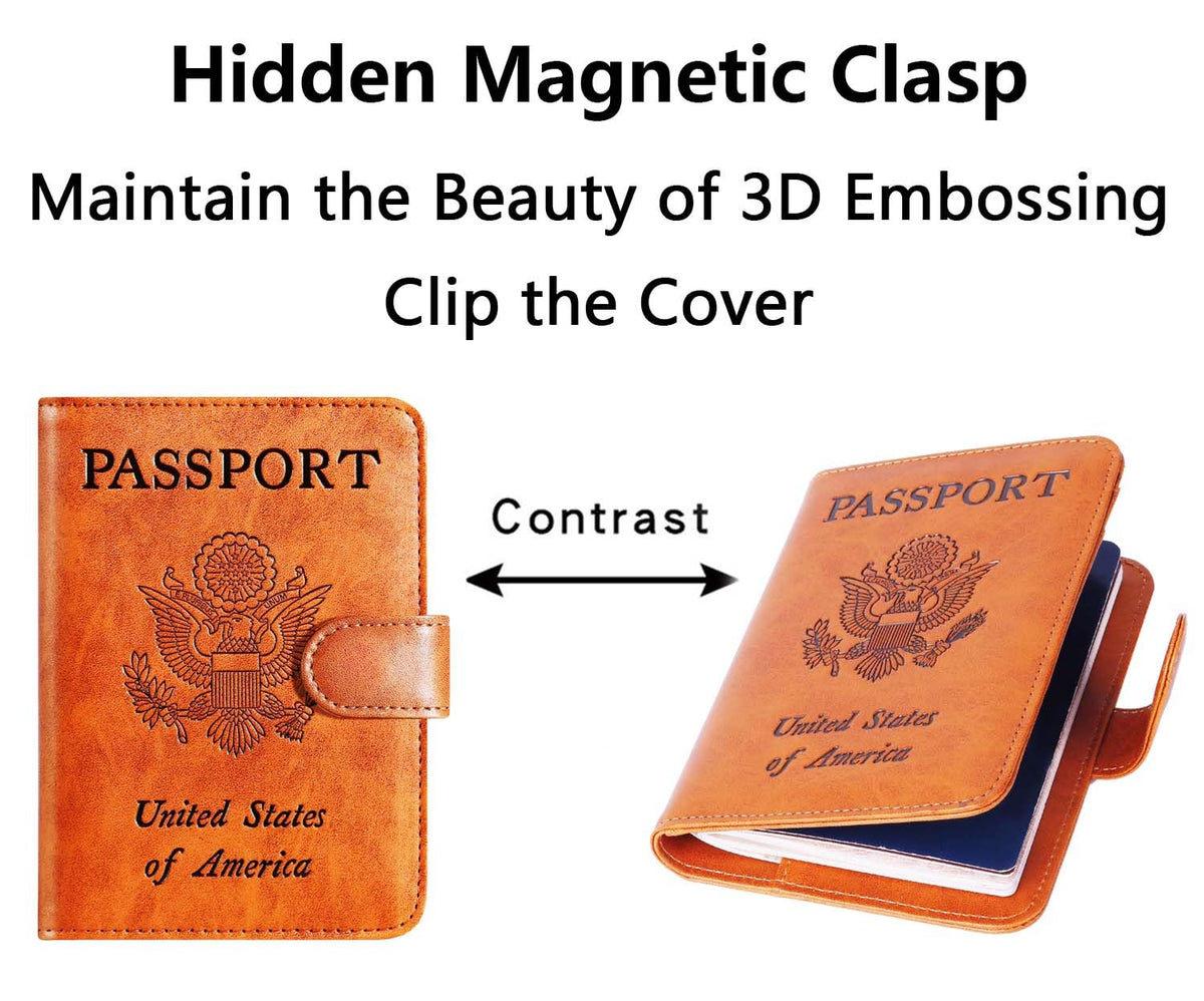 Passport Holder Cover Wallet RFID Blocking, Travel Essentials Pink Passport Covers