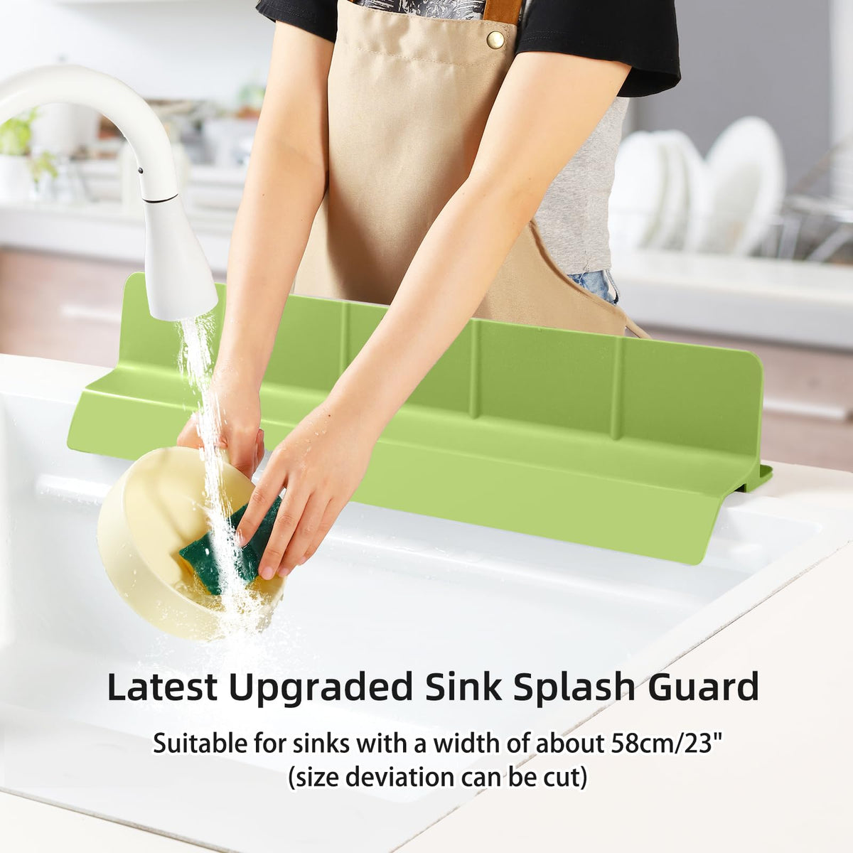 23" Ultra Silicone High Sink Splash Guard, Grey Gray