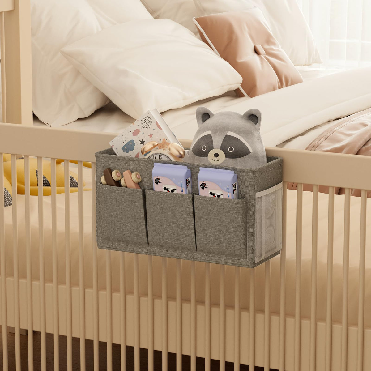 Bedside Caddy Bedside Storage Hanging Organizer for Bunk Dorm Bed Rail New Pink