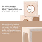 Wooden Hamster Hideout House, Small‑Pet Habitat Tunnel, Living Room