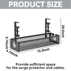 Cable Management, 25.3'' Under Desk Cable Management Tray No Drill 25.3 inch Black
