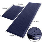 Kitchen Mat 2 PCS Cushioned Anti-Fatigue Floor Mat Standing Mat for Kitchen Stylish Grey 17.3"x29"+17.3"x47"