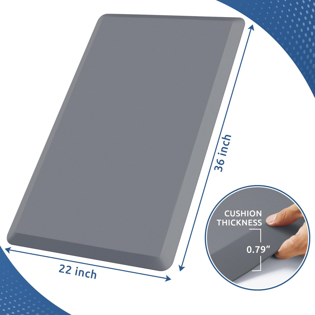 Kitchen Mat Cushioned Anti Fatigue Rug Standing and Comfort Floor Mats Chocolate 39"L x 17.3"W x 0.5"Th