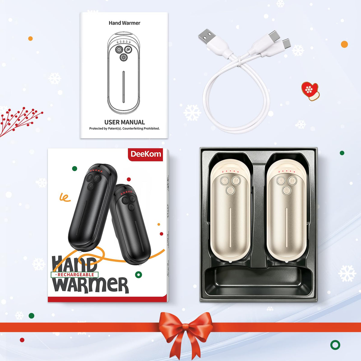 Rechargeable Hand Warmers Dual Pack Portable Electric Warmth
