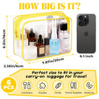 4 Pieces Clear Cosmetic Bags Bulk TSA Approved Toiletry Bag for Travel PVC Waterproof Clear Makeup Pouch with Zipper for Men and Women Carry-on Travel Essentials 4pcs SML Black