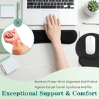 10 Pcs Ergonomic Mouse Pad and Keyboard with Wrist Support Set - Soft Memory Foam & Rubber Base Comfort Rest for Typing, Gaming, Computer, Laptop, Office, Home Use