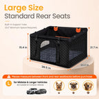 Large Dog Car Seat Half Back Seat Extender with Hard Bottom Black Large