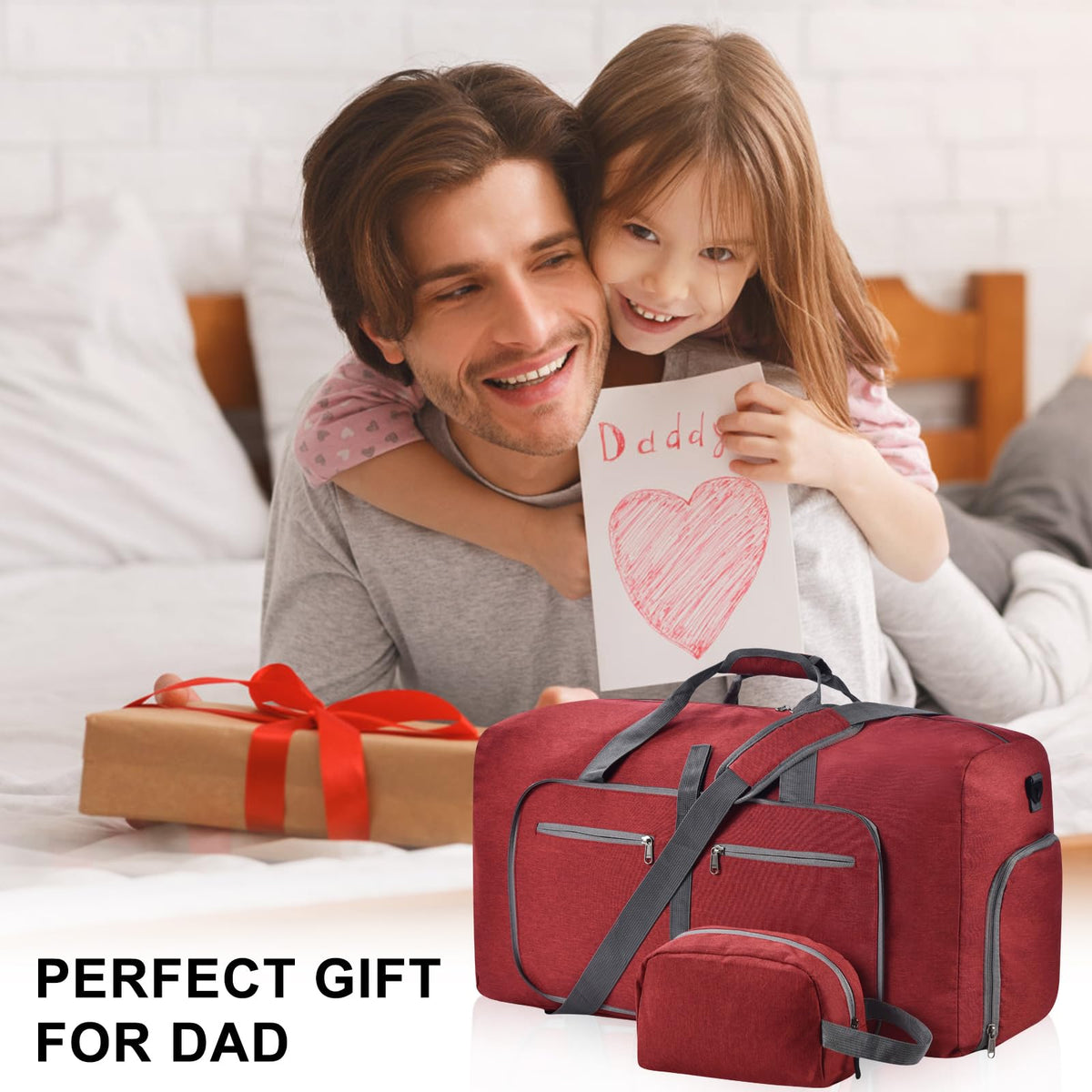 Felipe Varela Foldable Duffle Bag for Travel Weekend Overnight Gym Camping A Black 40L