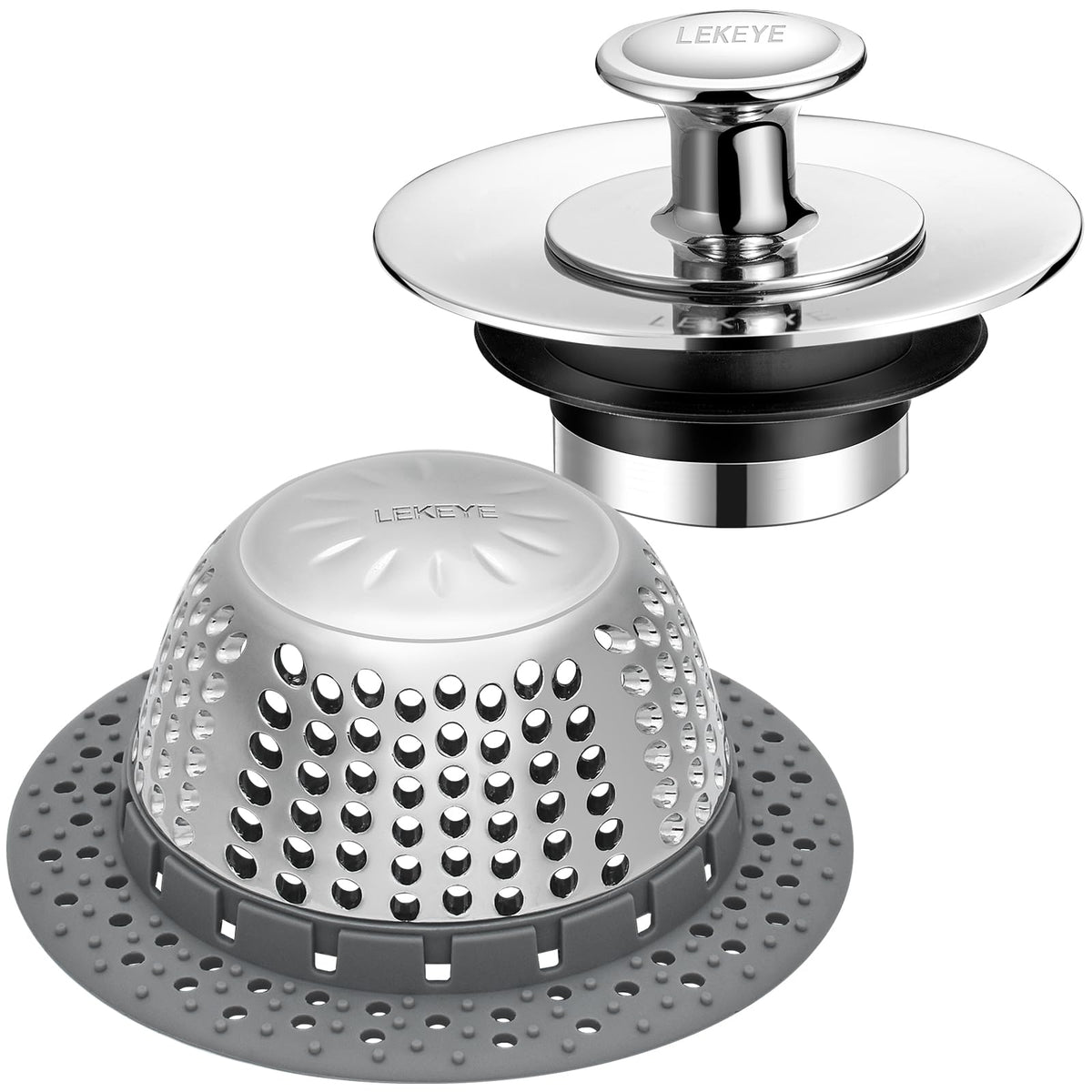 LEKEYE Drain Hair Catcher/Bathtub Cover/Drain Protector for Pop-Up &...