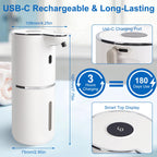 Automatic Soap Dispenser, Hand Soap Dispenser 12.8oz/380ml Smart Rechargeable, Liquid Touchless Soap Dispensers with 6-Level, Wall Mounted or Countertop Dish Soap Dispensing for Bathroom & Kitchen Black