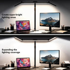 LED Desk Lamp for Home Office with Base, 28.2" Adjustable Gooseneck Swing Arm Ultra Bright Desk Light, Dimmable Architect Table lamp for Desktop Computer Light, Reading, Study, Workbench Black