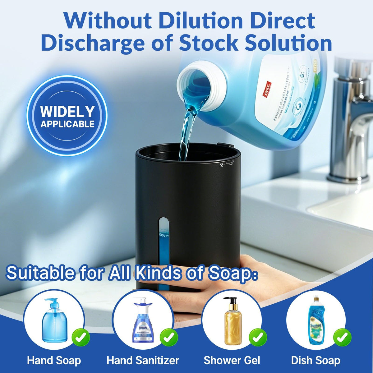 Automatic Liquid Soap Dispenser Touchless,6-Level Adjustable,USB Rechargeable Smart Soap Dispenser,16.9oz/500mL Compatible with Thick Thin Dish/Hand Soap for Bathroom Accessories Kitchen Sink-White White Gel