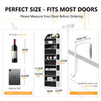 Over The Door Organizer - Over Door Storage Organizer with 5 Large Pockets & 10 Mesh Side Compartments - Heavy-Duty Hanging Storage for Bathroom, Bedroom & Closet - Baby Room Organize - Grey