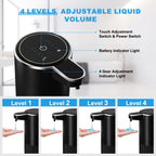 RYTOXILO Automatic Soap Dispenser, 2 Pack Black Touchless Liquid Soap Dispenser for Bathroom, 13.5 Fl Oz Plastic Electric Auto Dish Soap Dispensers Wall Mount for Kitchen with Adjustable Volume Liquid-2 Pack