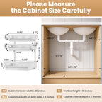Under Sink Organizer for Kitchen and Bathroom Cabinets Pull Out Storage White 2 Pack 2Tier