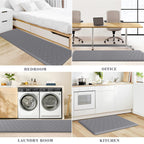 Kitchen Mat 2 PCS Cushioned Anti-Fatigue Floor Mat Standing Mat for Kitchen Stylish Grey 17.3"x29"+17.3"x47"