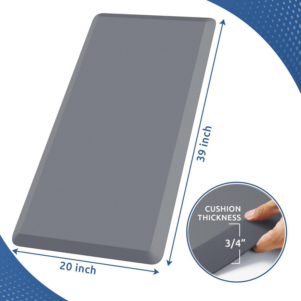 Kitchen Mat Cushioned Anti Fatigue Rug Standing and Comfort Floor Mats Chocolate 39"L x 17.3"W x 0.5"Th