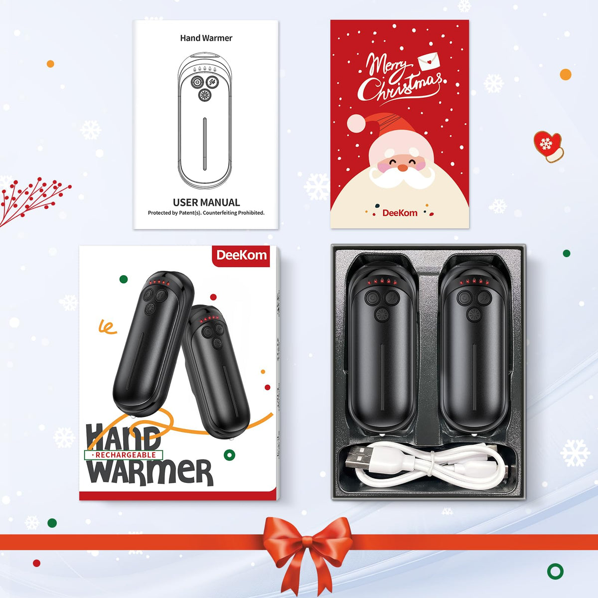 Rechargeable Hand Warmers Dual Pack Portable Electric Warmth