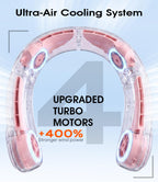 ChillGo Neck Fan, 4 Turbo Foldable Portable Fans - Personal Bladeless Fan White