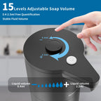 Automatic Soap Dispenser Touchless,15-Level,Kitchen Bathroom Black Bright Black